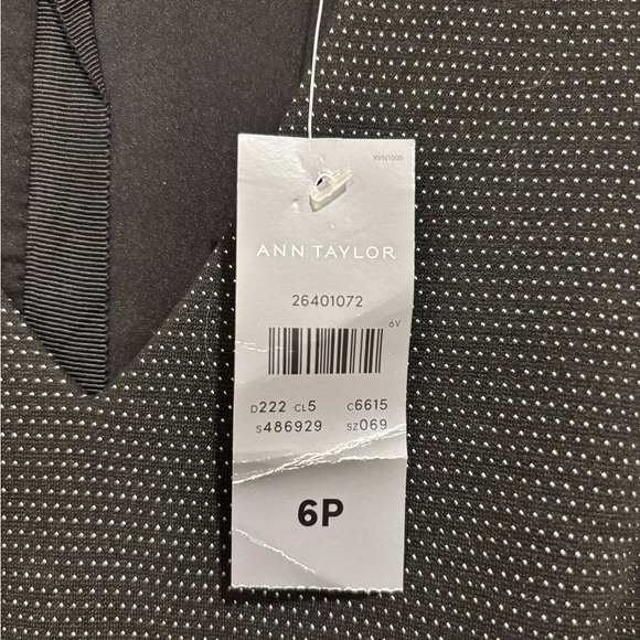 Ann Taylor Gray Dress V-Neck Cap Sleeve - Picture 4 of 4